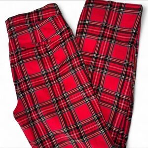 J Crew Red Plaid Pants